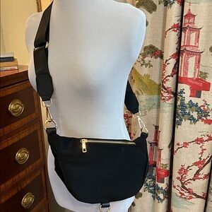 NWOT Black Crossbody Bag with Gold Accents